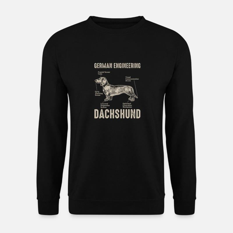 Deutsche Ingenieurskunst Dackel Hund Dachshund - Unisex Pullover - Schwarz