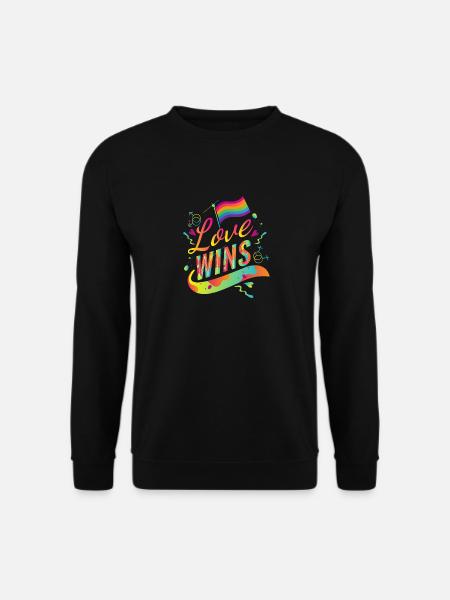 Love Wins LGBT Gay Pride CSD Gender Queer Trans - Unisex Pullover - Schwarz