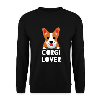 Corgi Lover, Corgi Dog Quote - Unisex Sweatshirt - black - Front - Alina (178cm) & Michal (187cm)