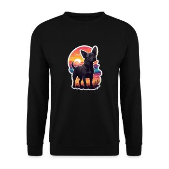 Dog at Sunset - Unisex Sweatshirt - black - Front - Alina (178cm) & Michal (187cm)