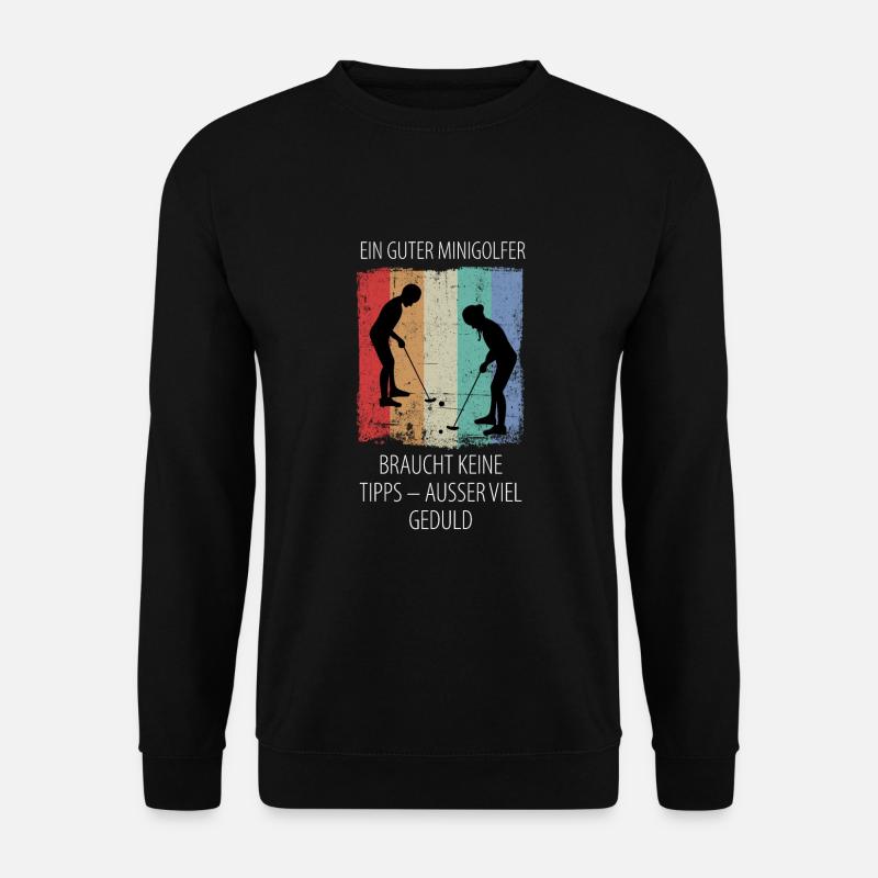 MINIGOLF MINIGOLFER MINIGOLFERIN Minigolfspieler - Unisex Pullover - Schwarz