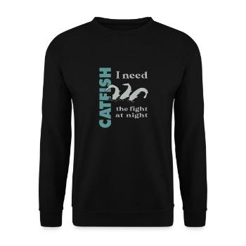 Combat de pêche au poisson-chat avec le poisson-chat fort - Sweat-shirt Unisexe - noir - Devant - Alina (178cm) & Michal (187cm)