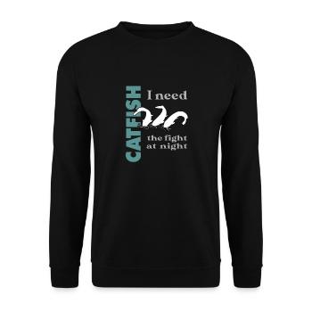 Combat de pêche au poisson-chat avec le poisson-chat fort - Sweat-shirt Unisexe - noir - Devant - Alina (178cm) & Michal (187cm)