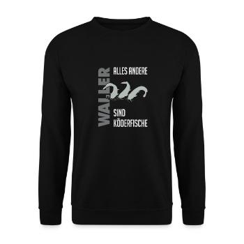 Wels fischen Kampf mit dem starken Wels - Unisex Pullover - Schwarz - Vorne - Alina (178cm) & Michal (187cm)