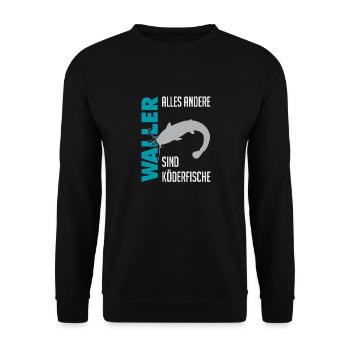 Wels fischen Kampf mit dem starken Wels - Unisex Pullover - Schwarz - Vorne - Alina (178cm) & Michal (187cm)
