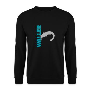 Wels fischen Kampf mit dem starken Wels - Unisex Pullover - Schwarz - Vorne - Alina (178cm) & Michal (187cm)