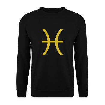 Zodiac sign Pisces, exclusive t-shirt design - Unisex Sweatshirt - black - Front - Alina (178cm) & Michal (187cm)