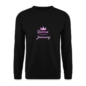 The queens were born in January - Unisex Sweatshirt - black - Front - Alina (178cm) & Michal (187cm)