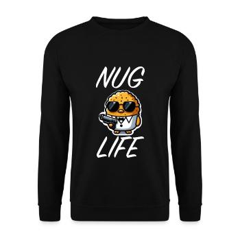 Chicken Nuggets Funny Nuggets Nug Life Zitat - Unisex Pullover - Schwarz - Vorne - Alina (178cm) & Michal (187cm)