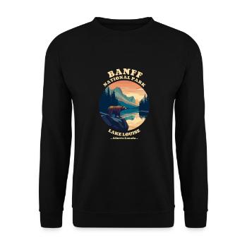 Vintage Retro Canadian Banff National Park - Sweat-shirt Unisexe - noir - Devant - Alina (178cm) & Michal (187cm)