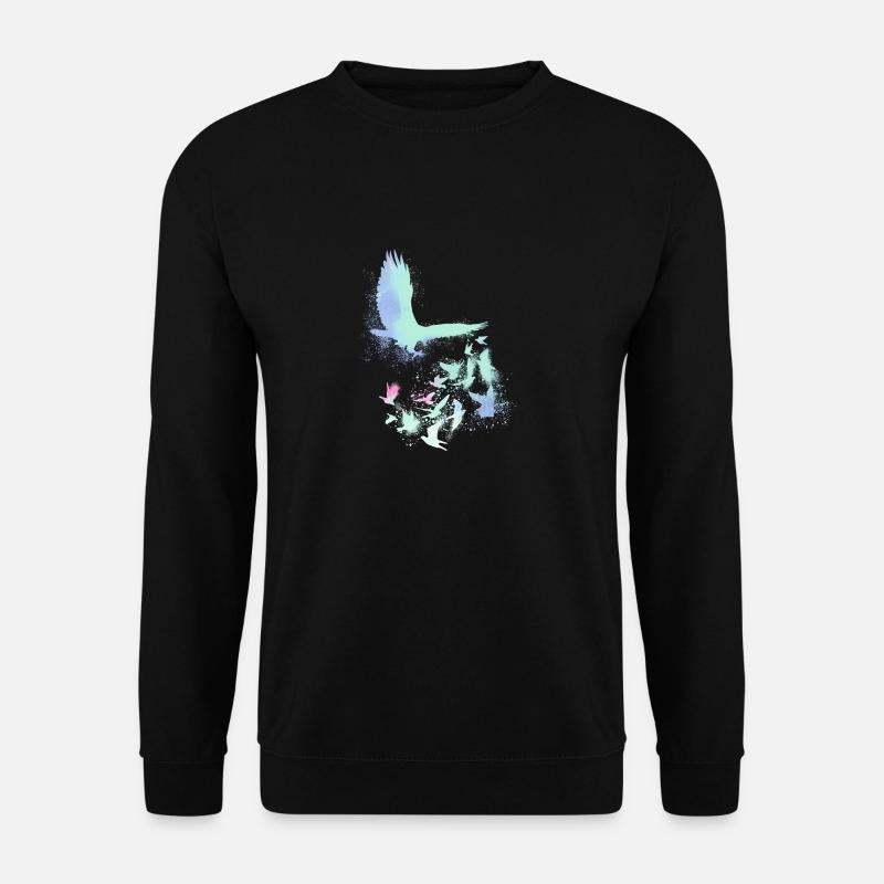 pigeons,sourds,oiseaux,troupeaux d’oiseaux,aigles,graffitis, - Sweat-shirt Unisexe - noir