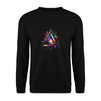 Triangle Abstract - Unisex Sweatshirt - black - Front - Alina (178cm) & Michal (187cm)