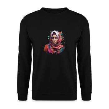 Muslima - Unisex Pullover - Schwarz - Vorne - Alina (178cm) & Michal (187cm)