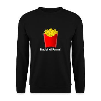 Frites frites idée cadeau - Sweat-shirt Unisexe - noir - Devant - Alina (178cm) & Michal (187cm)