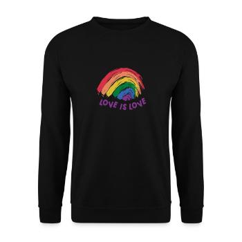 LOVE IS LOVE - Sweat-shirt Unisexe - noir - Devant - Alina (178cm) & Michal (187cm)