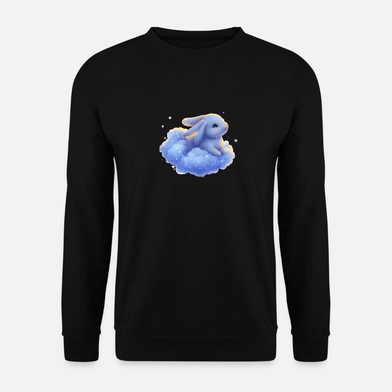 Hase auf Wolke - Unisex Pullover - Schwarz