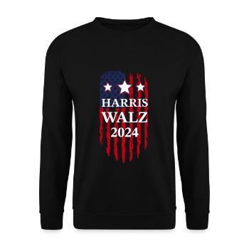 Harris Walz 2024 Election Kamala Harris Tim Walz W - Unisex Sweatshirt - black - Front - Alina (178cm) & Michal (187cm)