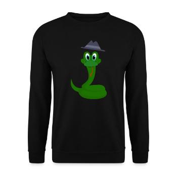 Schlange - Unisex Pullover - Schwarz - Vorne - Alina (178cm) & Michal (187cm)