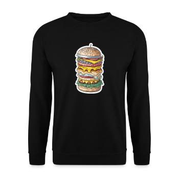MAXI BURGER - Sweat-shirt Unisexe - noir - Devant - Alina (178cm) & Michal (187cm)