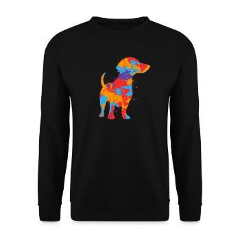 Dackel Mama bunter Dachshund Kinder Mädchen Teckel - Unisex Pullover - Schwarz - Vorne - Alina (178cm) & Michal (187cm)