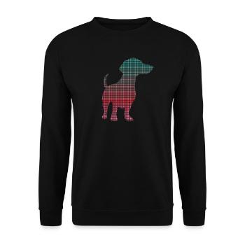 Dackel Mama verpixelt Dachshund Frauen Teckel - Unisex Pullover - Schwarz - Vorne - Alina (178cm) & Michal (187cm)