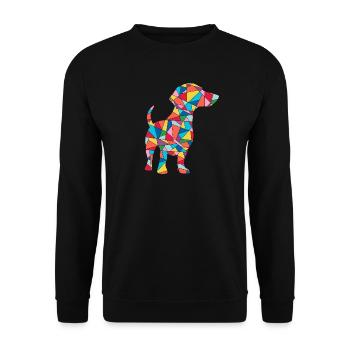 Dackel Mama Dachshund Kinder Frauen Mädchen Teckel - Unisex Pullover - Schwarz - Vorne - Alina (178cm) & Michal (187cm)