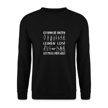Seemannsknoten - wir legen ab - Unisex Pullover - Schwarz - Vorne - Alina (178cm) & Michal (187cm)