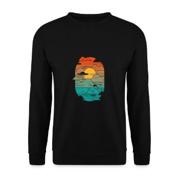 OVNI dans le ciel - Sweat-shirt Unisexe - noir - Devant - Alina (178cm) & Michal (187cm)