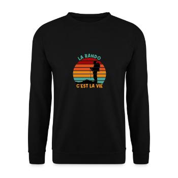 la rando c'est la vie cadeau randonnée randonneur - Sweat-shirt Unisexe - noir - Devant - Alina (178cm) & Michal (187cm)