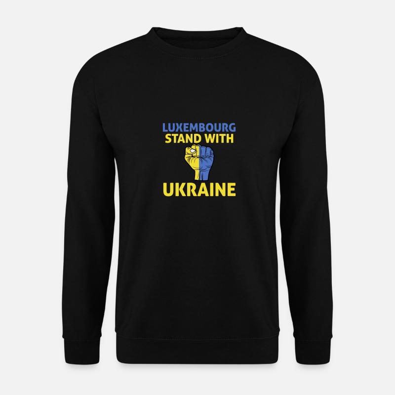 Luxemburg Ukraine - Ich unterstütze die Ukraine - Unisex Pullover - Schwarz