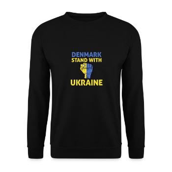 Danemark Ukraine - je soutiens Ukraine - Sweat-shirt Unisexe - noir - Devant - Alina (178cm) & Michal (187cm)