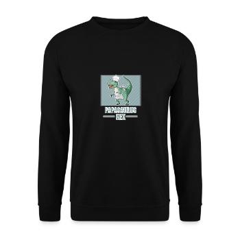 Dad Dinosaur Father's Day Gift Papasaurus - Unisex Sweatshirt - black - Front - Alina (178cm) & Michal (187cm)