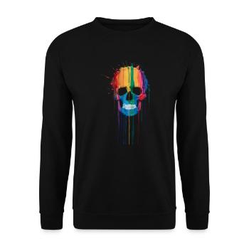 Rainbow Skull - Unisex Sweatshirt - black - Front - Alina (178cm) & Michal (187cm)
