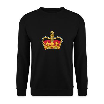 Krone gold Symbol Held Geburtstag Geschenk Sieger - Unisex Pullover - Schwarz - Vorne - Alina (178cm) & Michal (187cm)