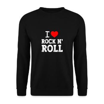 I Love Rock N' Roll - Unisex Sweatshirt - black - Front - Alina (178cm) & Michal (187cm)