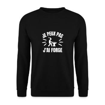 je peux pas j'ai forge - Sweat-shirt Unisexe - noir - Devant - Alina (178cm) & Michal (187cm)