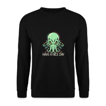 Cthulhu have a nice day - Unisex Pullover - Schwarz - Vorne - Alina (178cm) & Michal (187cm)