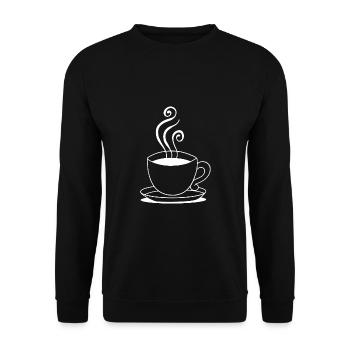 Coffee cup, motif for all coffee lovers - Unisex Sweatshirt - black - Front - Alina (178cm) & Michal (187cm)
