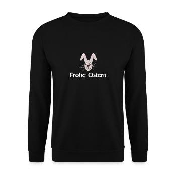 Frohe Ostern Osterhase Ostern - Unisex Pullover - Schwarz - Vorne - Alina (178cm) & Michal (187cm)