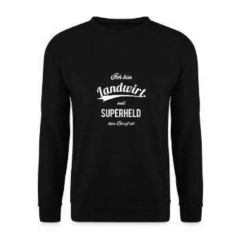 Landwirt - Unisex Pullover - Schwarz - Vorne - Alina (178cm) & Michal (187cm)