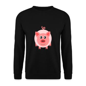 Kawaii Pig Kawaii Piggy Animals Funny - Unisex Sweatshirt - black - Front - Alina (178cm) & Michal (187cm)