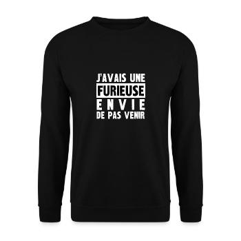 furieuse envie de pas venir - Sweat-shirt Unisexe - noir - Devant - Alina (178cm) & Michal (187cm)