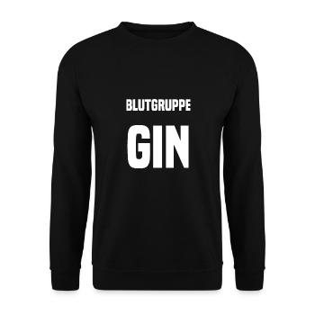 Blutgruppe Gin - Unisex Pullover - Schwarz - Vorne - Alina (178cm) & Michal (187cm)