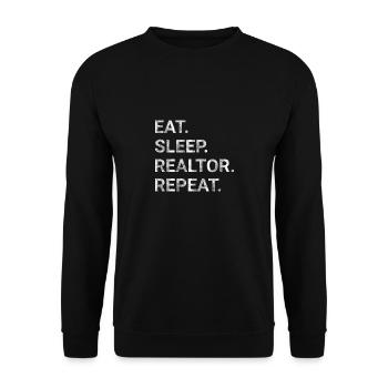 Eat Sleep Realtor Repeat - Unisex Sweatshirt - black - Front - Alina (178cm) & Michal (187cm)