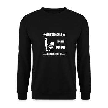 BBQ - Unisex Pullover - Schwarz - Vorne - Alina (178cm) & Michal (187cm)