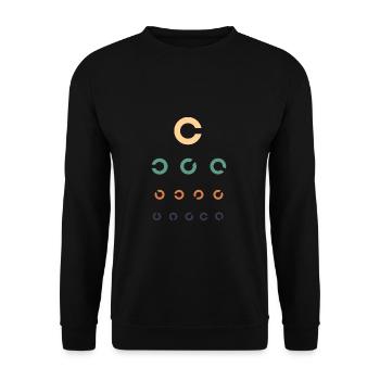 Sehtest Augenoptiker - Unisex Pullover - Schwarz - Vorne - Alina (178cm) & Michal (187cm)