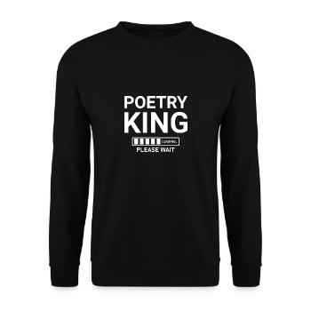 Poetry King Loading Please Wait - Unisex Sweatshirt - black - Front - Alina (178cm) & Michal (187cm)