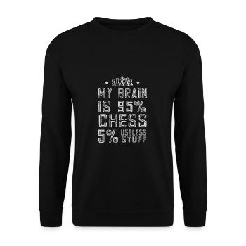 Lusitger Schachspieler Spruch I Schach - Unisex Pullover - Schwarz - Vorne - Alina (178cm) & Michal (187cm)