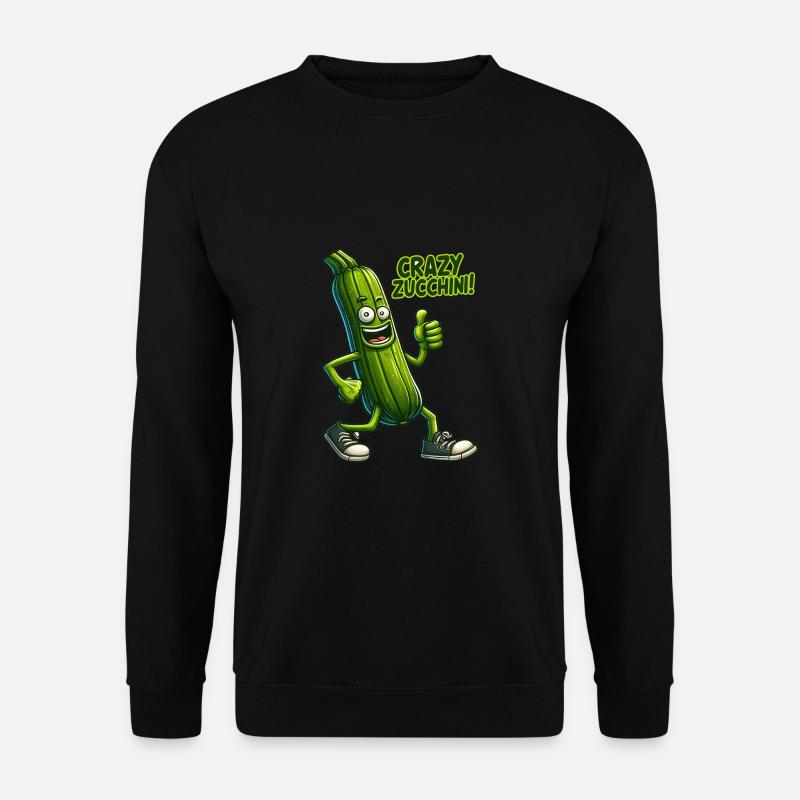 Crazy Veggies: Zucchini Thumbs Up - Unisex Sweatshirt - black