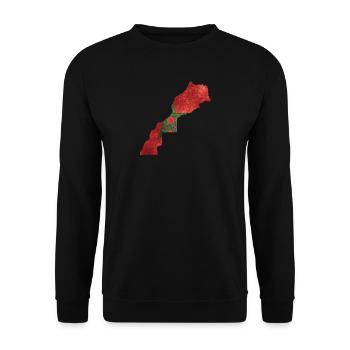 Marokko - Landesgrenze in Nationalfahne - Unisex Pullover - Schwarz - Vorne - Alina (178cm) & Michal (187cm)